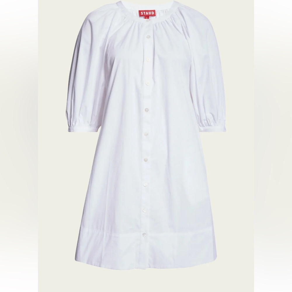 STAUD MINI VINCENT WHITE DRESS